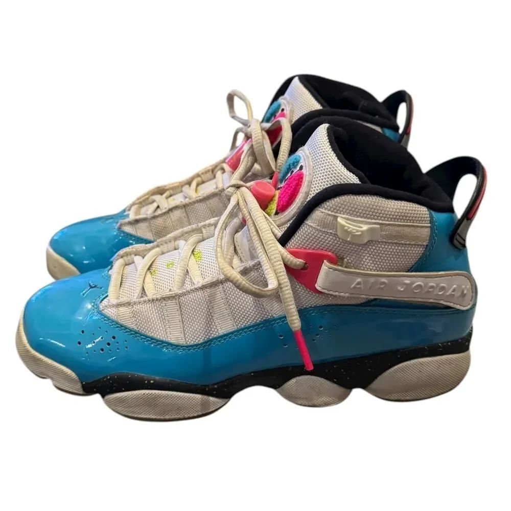 Nike Air Jordan 6 Rings 'South Beach' CK0031-100 Kids Sneakers 7Y